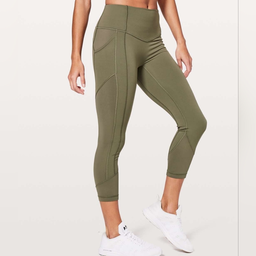 Lululemon All The Right Places Crop leggings II *23", Green, Size 4